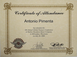 CERTIFICATE OF ATENDANCE